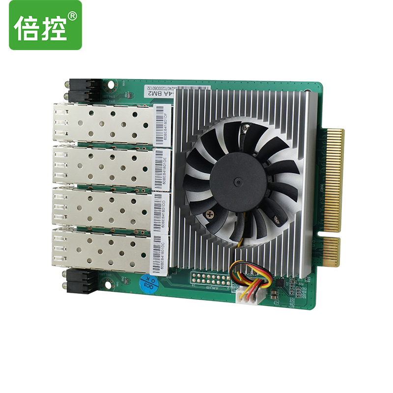 倍控X710/I350/82599萬(wàn)兆光纖網(wǎng)卡模板4SFP接口，8XPCI-E標(biāo)準(zhǔn)插槽軟路由網(wǎng)卡opt710 opt599 c236的10G網(wǎng)卡